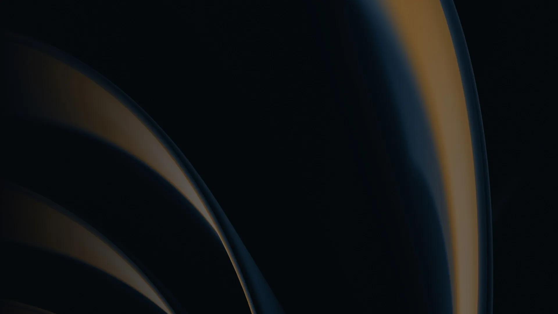 Curving abstract shapes with a dark blue and gold gradient